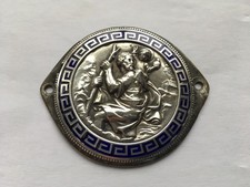 C1920s-30s VINTAGE ST CHRISTOPHER ENAMEL CAR DASHBOARD PLAQUE