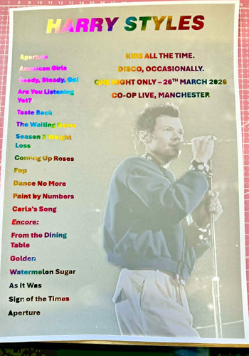 Harry styles setlist print - setlist,