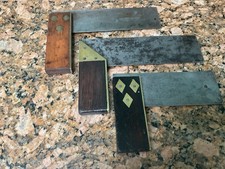 THREE VINTAGE BRASS FITTINGS CARPENTERS SET SQUARE