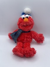 90e Gund Plush Winter Elmo with Hat and Scarf 10" Sesame Street Christmas Winter