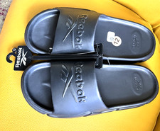 NEW REEBOK MENS 12 BLACK CLEAN SLIDE SANDAL SLIP ON FLIP FLOP CLOGS SHOES VECTOR
