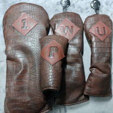 Handmade alligator Ostrich vintage golf club covers Driver wood Hybrid cover Set