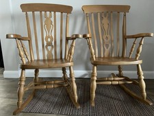 Lovely Solid Pine Violin Back Rocking Chairs, Selling Separately