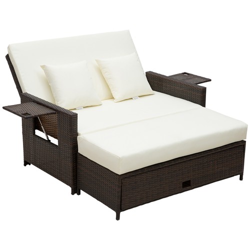 Outsunny rattan sun lounger - sun,