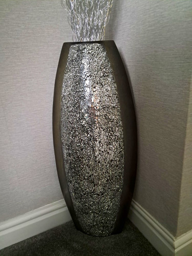 Silver black textured glass - black,
