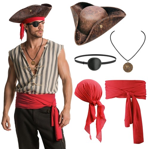 5pcs pirate costume - 5pcs,
