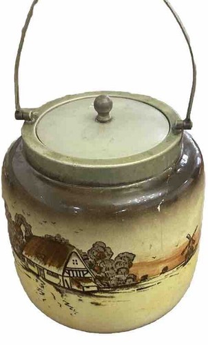 Vtg biscuit barrel - barrel, porcelain
