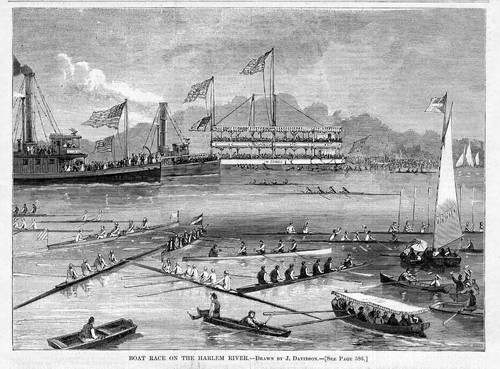 Rowing boat race the harlem - on,