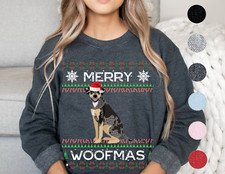 Catahoula Christmas Sweater Blue Leopard Dog Gifts Mom Dad Ugly Sweatshirt XMas