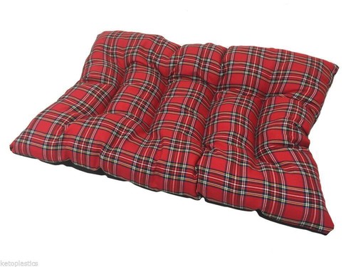 Rectangle red tartan - tartan, dog