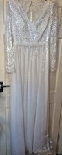 Bridal Gown/Wedding dress,Ivory, Long Sleeves,Size 14, Brand New. Fits Like A 12