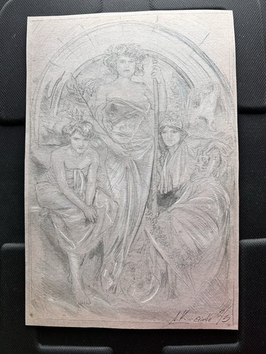 Antique 1893 academic - 1893, pencil