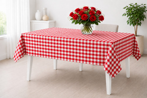Gingham tablecloth polycotton - tablecloth,