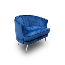 DFS 'Enchanted' Accent Chair Royal Blue Velvet Loveseat Single Cuddler Snuggler