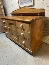 Antique Solid Pitch Kitchen Buffet Sideboard Cupboard Furniture Home Old Retro