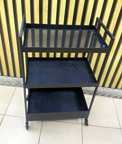 Black tier metal kitchen - black, 3-tier