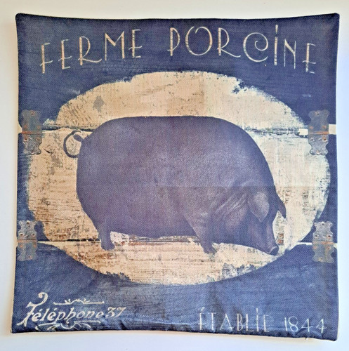 Black pig linen - linen, cover