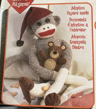 Vtg 2007 Janlynn Peejay Make-A-Monkey Sock Monkey + teddy kit