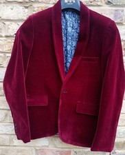 MARIO GAUCI MILAN Mens Velvet Blazer Smoking Jacket C 100% Used