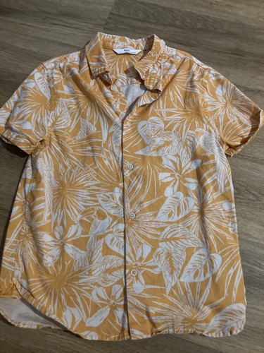 Boys yellow printed shirt - m&s,