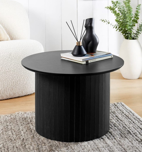 Coffee table round - coffee, black