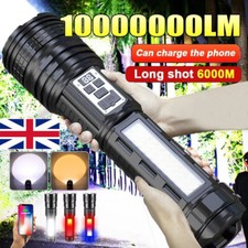 High Power Flashlight Super Big Rechargeable LED Searchlight Long Range Torch