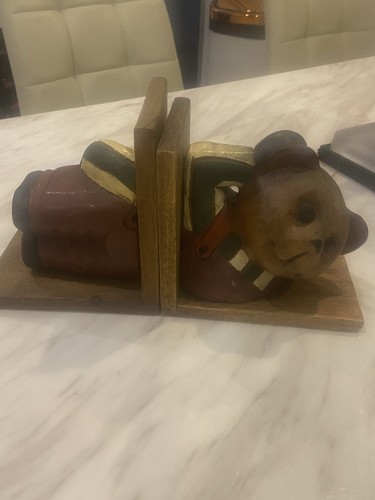 Wooden bear animal - bear, bookends