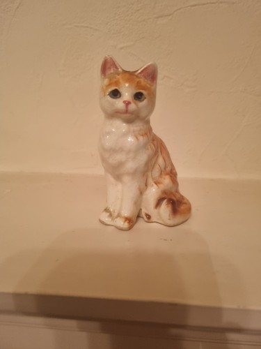 Vintage ceramic ginger tabby - vintage,