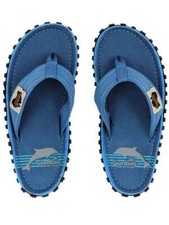 Gumbies Islander Canvas Flip Flops Blue Pool