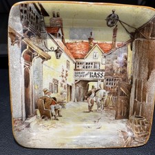 Vintage Newhall Hanley Staffs. BASS Pub 4" square Pin Dish Ashtray Breweriana