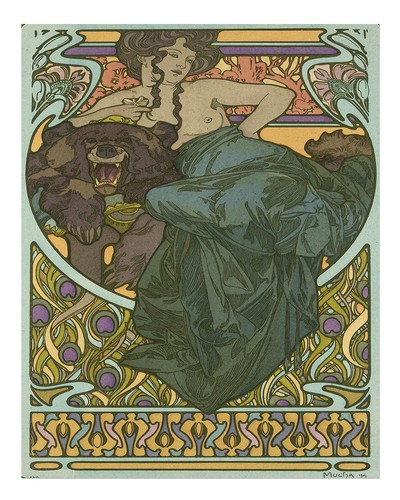 Vintage art nouveau wall - vintage,