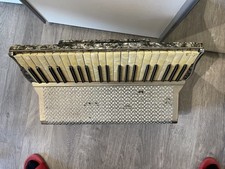 Vintage Accordion Royal Standard Gray Beige Faux Marble ,Working