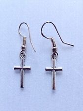 Cross Silver Dangling EarrIngs Stirling Silver Brand New