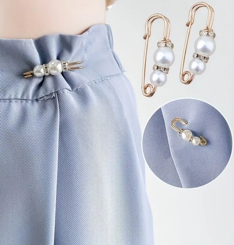 Set faux pearl pants gold - faux,