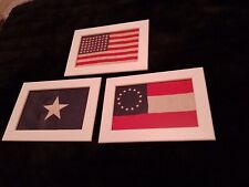 VINTAGE FLAGS BONNIE BLUE, CONFEDERATE AND 48 STARS/STRIPES MINIATURE 