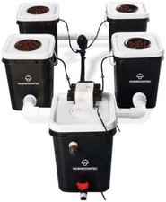 Deep Water Hydroponics Four 20 Litre Bubble Flow Buckets RDWC Hydroponic Growing