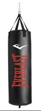 Everlast Nevertear PU 5ft Unfilled Punch Bag - Black/Red 70lbs Capacity FREE DEL