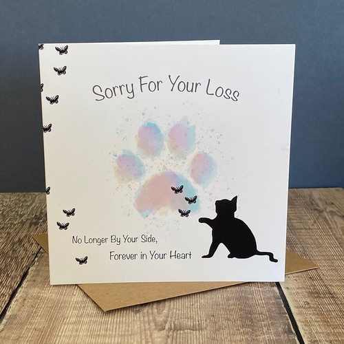 Cat sympathy greeting cards - ,