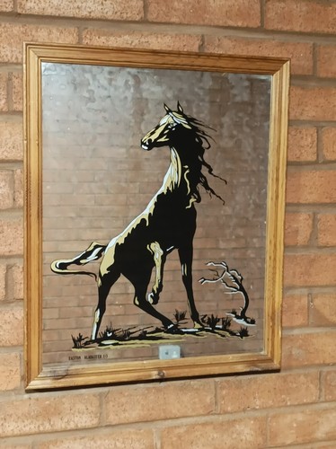 Vintage horse picture mirror - horse,
