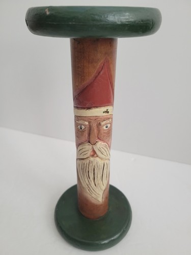 Vtg carved painted - painted, santa