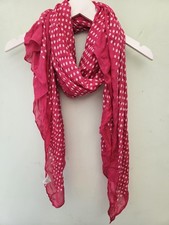 Kipling Pink And White Polka Dot Rectangle Scarf
