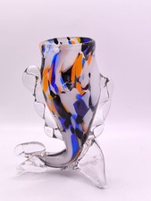 Hand Blown Art Glass Fish Vase
