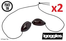 iGoggles - 2 Pairs of Sunbed Tanning UVA & UVB Eye Protection slimline elastic