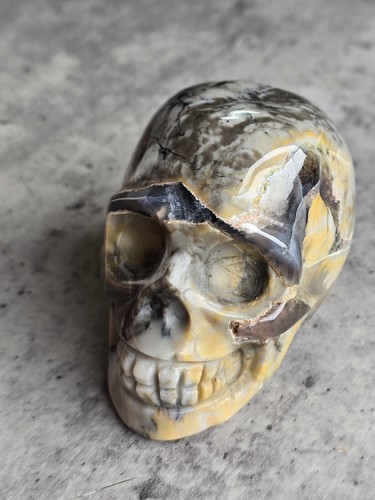 Agate crystal skull carving - crystal,