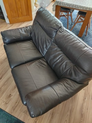 Leather sofa and foot - leather, stool/