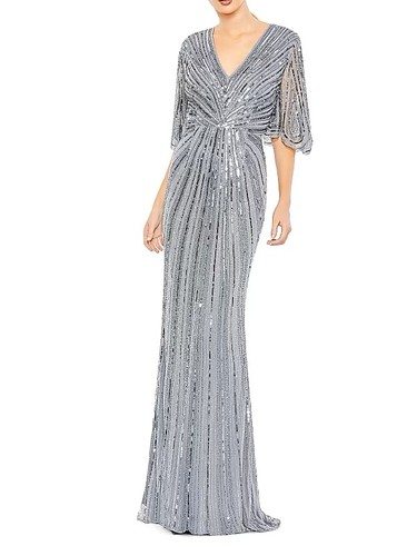 Mac duggal slate blue beaded - mac,