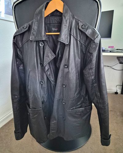 Zara man black - leather, trench