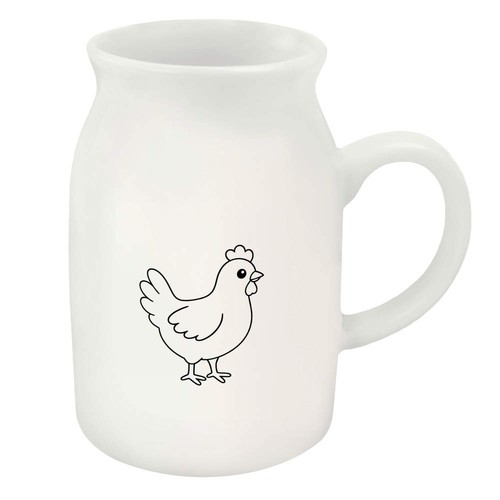 Chicken outline ceramic milk - outline',