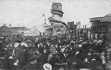 POSTCARD  HULL FAIR CROWDS HELTER SKELTER FAIRGROUND STALLS 1911