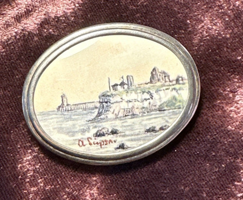 Vintage scenic brooch - brooch, –